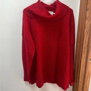 St. John’s Bay Red Cowl Neck Side Button Sweater size XL